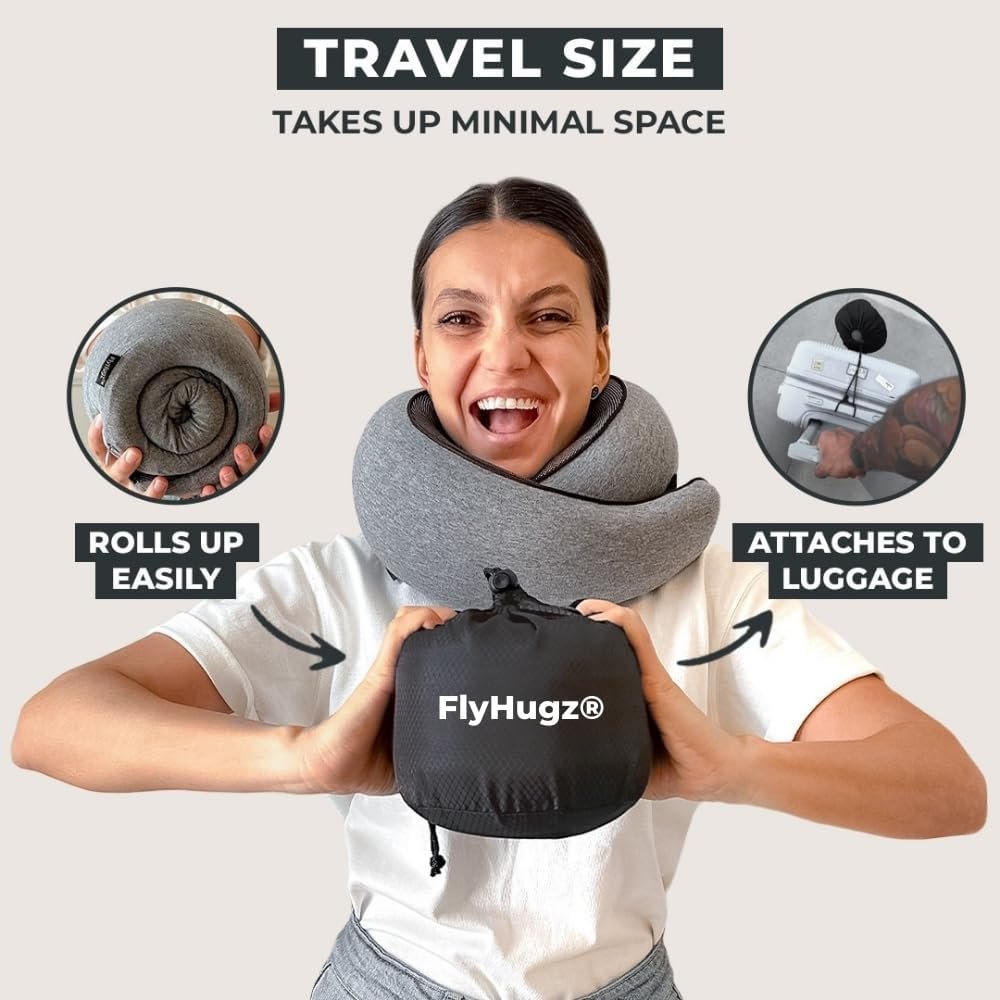 1769296067 FlyHugz® Neck Travel Pillow Memory Foam Neck Pillow for Comfort on Airplane Compact and Ergonomic Design for Travel Car Rides and Home Use Ideal for Adults and Kids.jpg