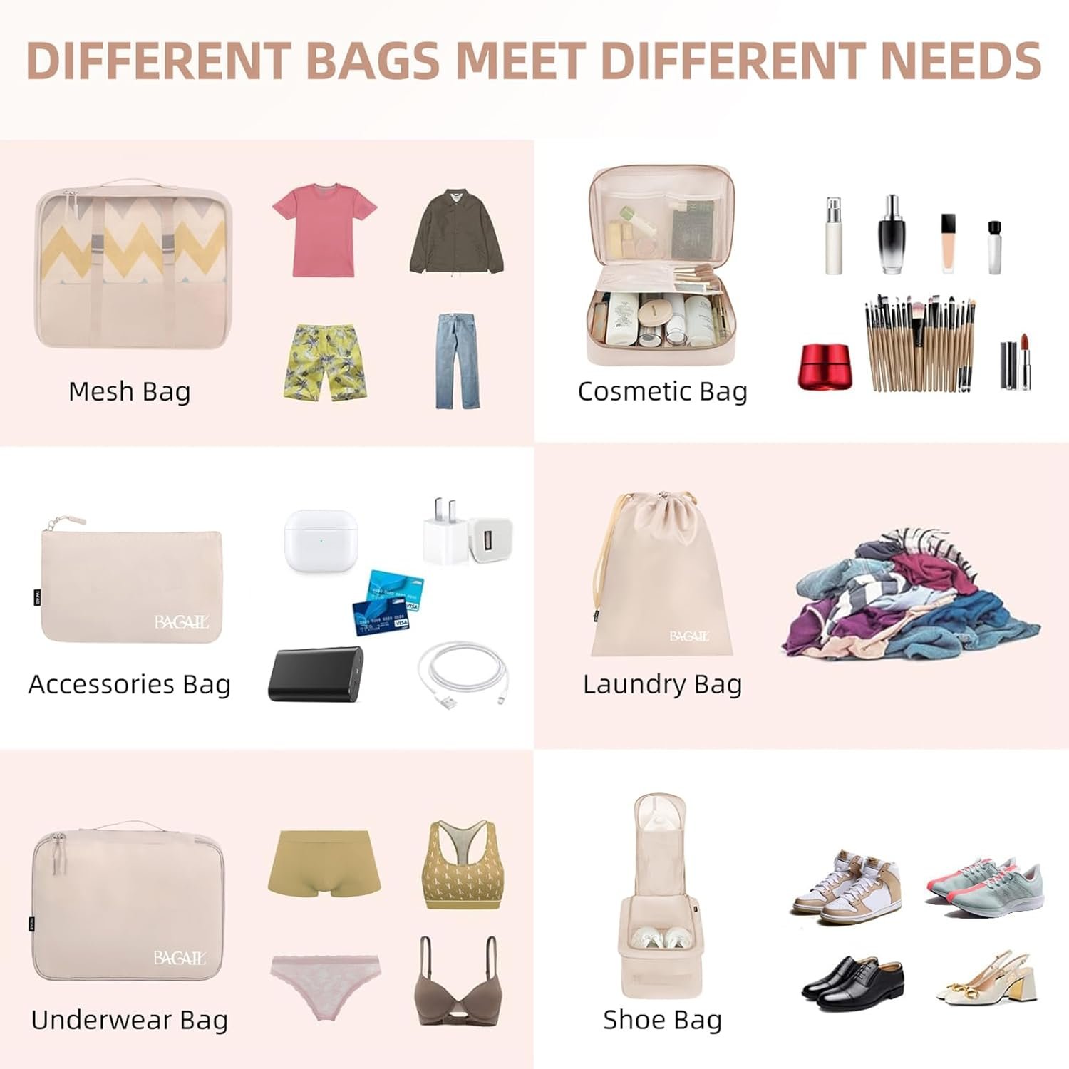 1769306781 BAGAIL 8 Set Packing Cubes Luggage Packing Organizers for Travel Accessories Cream.jpg