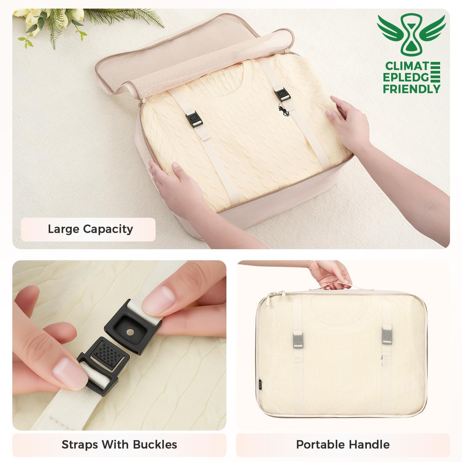 1769306788 BAGAIL 8 Set Packing Cubes Luggage Packing Organizers for Travel Accessories Cream.jpg