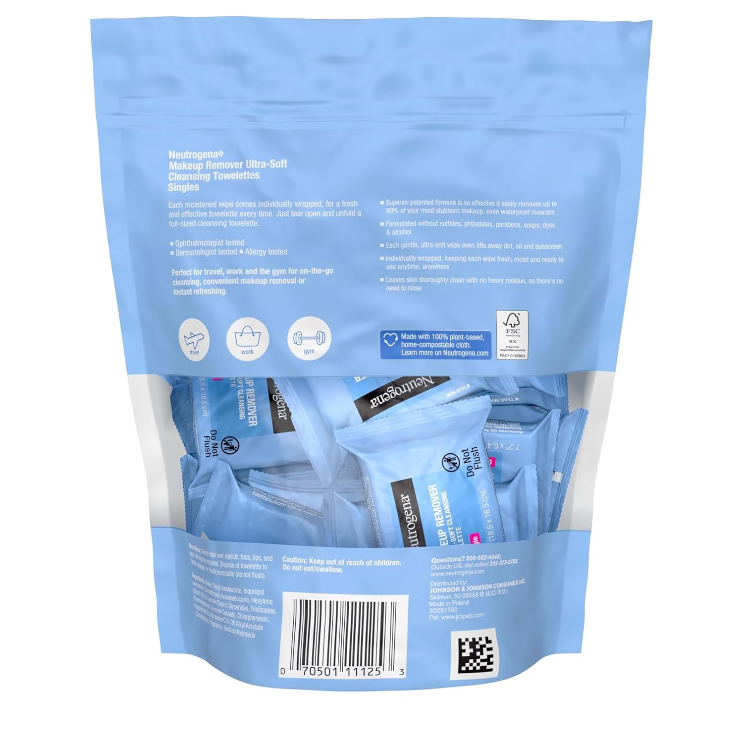 1769307225 Neutrogena Makeup Remover Wipes Daily Single Face Cleansing Towelettes Makeup Removing Cleansing Wipes Removes Dirt Oil Alcohol Free Face Towelettes 20 ct.jpg