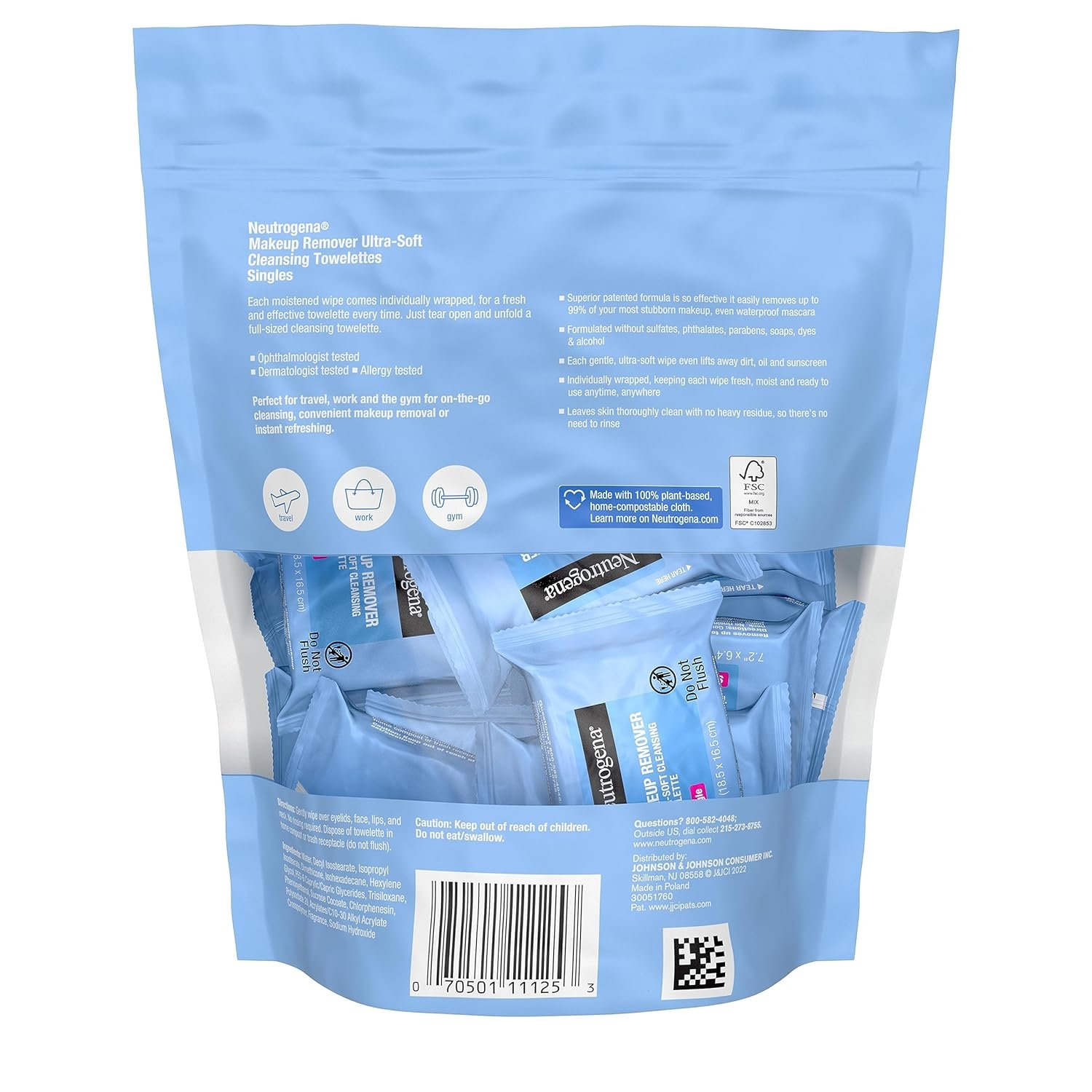1769307226 Neutrogena Makeup Remover Wipes Daily Single Face Cleansing Towelettes Makeup Removing Cleansing Wipes Removes Dirt Oil Alcohol Free Face Towelettes 20 ct.jpg