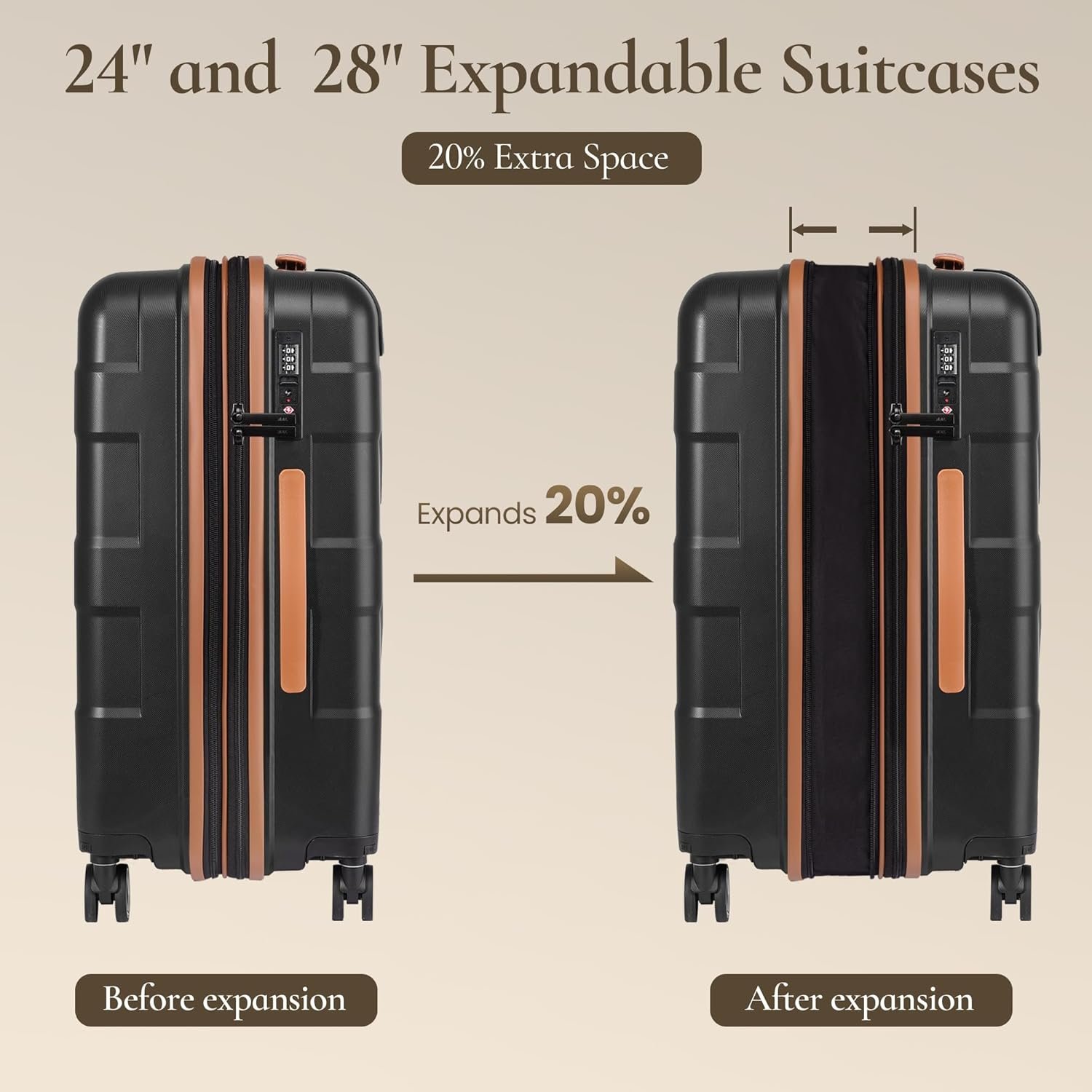 1769311345 Luggage Sets 3 Piece with Spinner Wheel Hardside Suitcase Set with TSA Lock Expandable Lightweight Travel Luggage for Men and Women Black.jpg