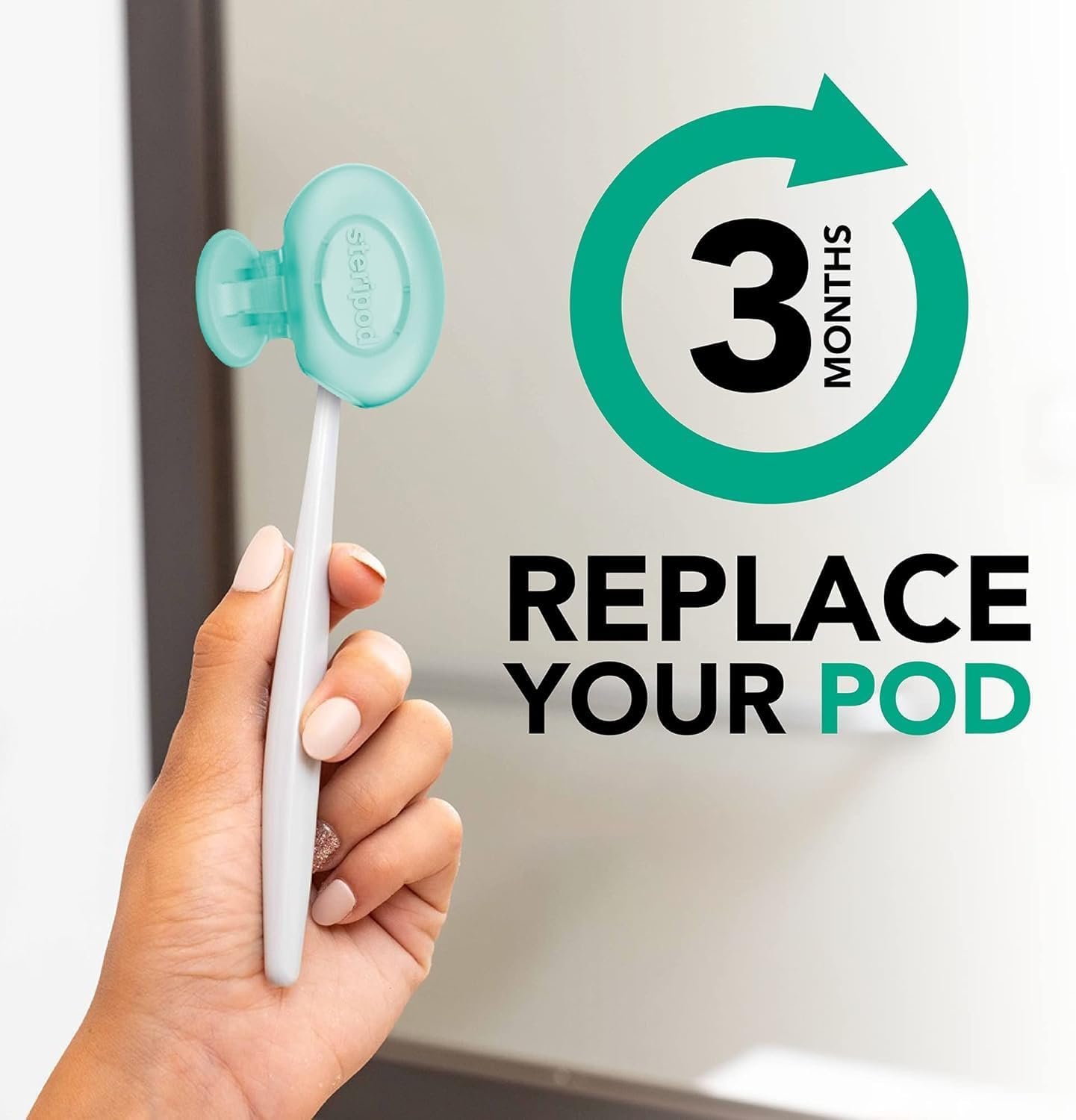 1769317379 Steripod Clip On Toothbrush Protector with Peppermint Essential Oils Keeps Toothbrush Fresh and Clean Travel Accessories Fits Most Manual and Electric Toothbrushes 2 Count.jpg