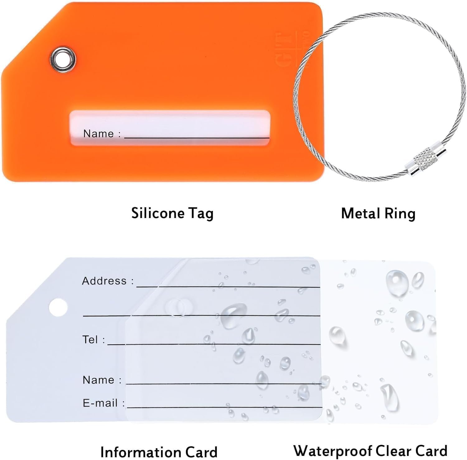 1769318352 8 Pack Silicone Luggage Tag for Suitcases with Stainless Loop TSA Approved Privacy Protection Travel Essentials Bag Tags by Gostwo Mixed Color.jpg