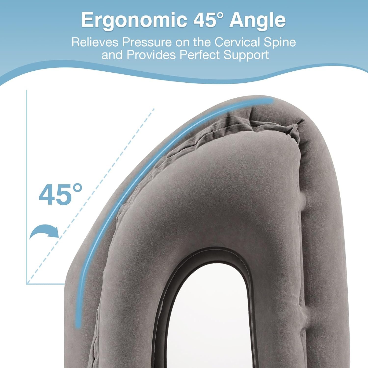 1769318475 MoKo Inflatable Travel Pillow Comfortable Neck Pillow with Storage Bag Support Shoulder and Neck to Avoid Pain for Airplane Train Office Car Travel Home Gray.jpg