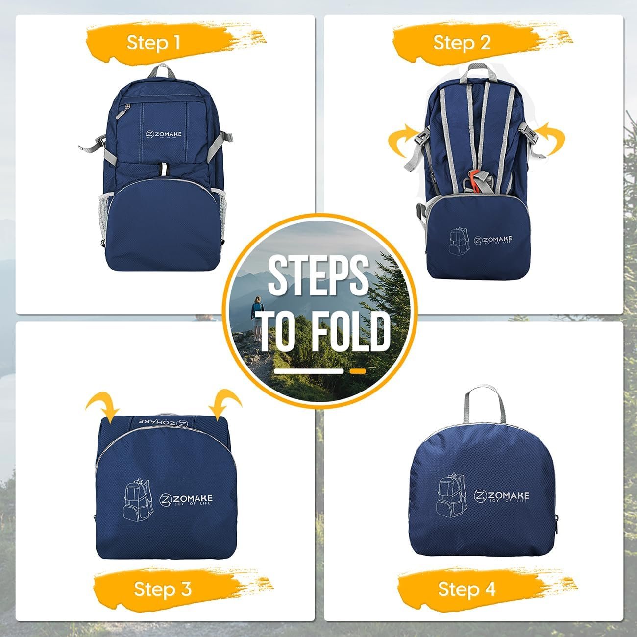 1769318714 ZOMAKE Lightweight Packable Backpack 35L Light Foldable Backpacks Water Resistant Collapsible Hiking Bag Compact Folding Day Pack for Travel CampingNavy Blue.jpg