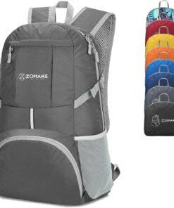 ZOMAKE Lightweight Packable Backpack 35L, Light Foldable Backpacks Water Resistant Collapsible Hiking Bag, Compact Folding Day Pack for Travel Camping(Dimgray)
