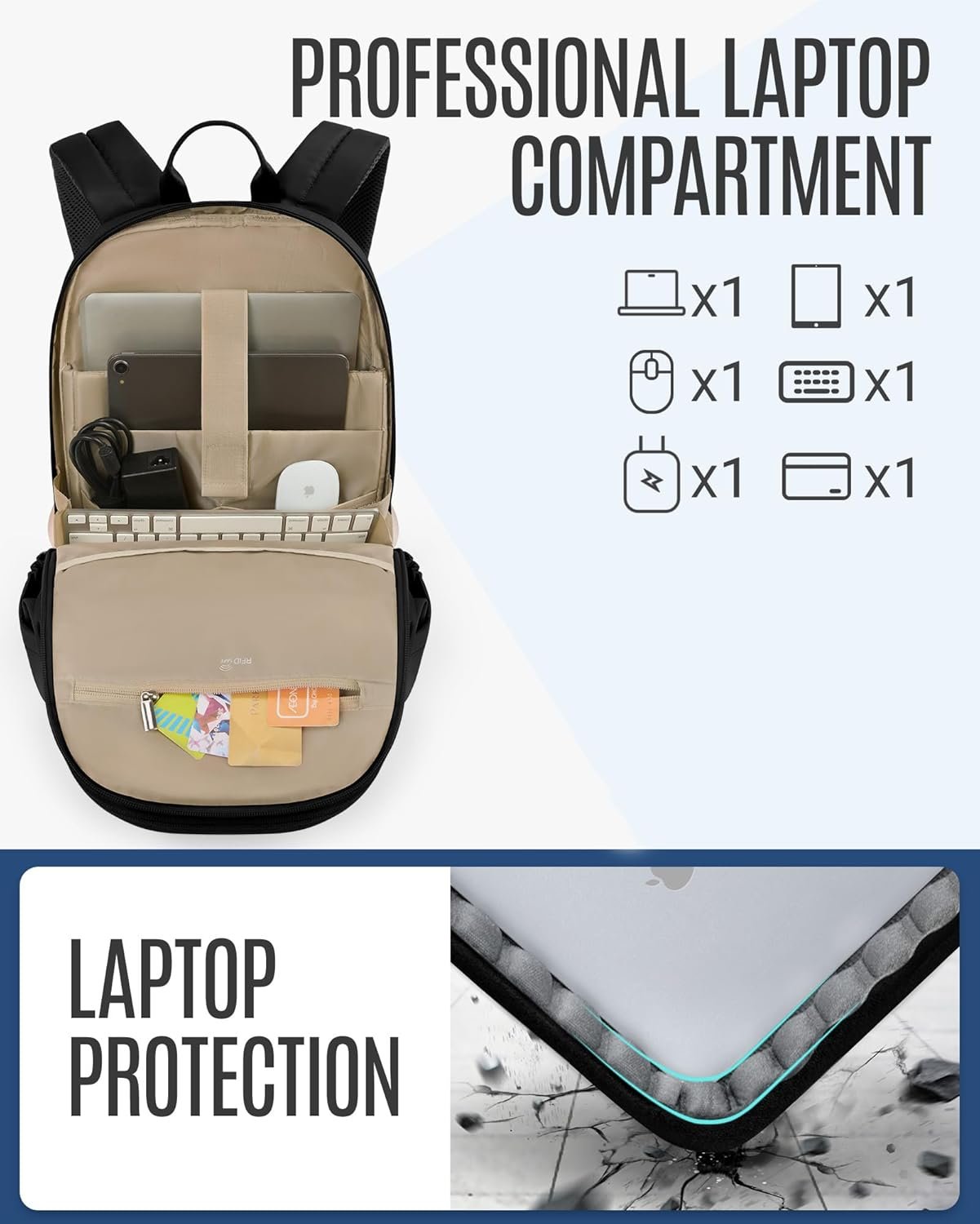 1769322101 LIGHT FLIGHT Travel Backpack for Women 15.6 Inch Laptop Backpack with USB Charging Hole Water Resistant College Bookbag Large Capacity Black Computer Backpacks for Work Black.jpg