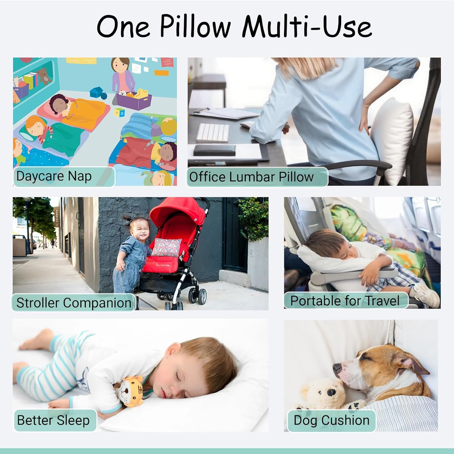 1769329504 ZPECC Toddler Pillow with Pillowcase 13x18 Organic Cotton Hypoallergenic Kids Pillow Baby Essentials for Travel Crib Daycare Stroller Intended for Age 2 and up White Stripe.jpg