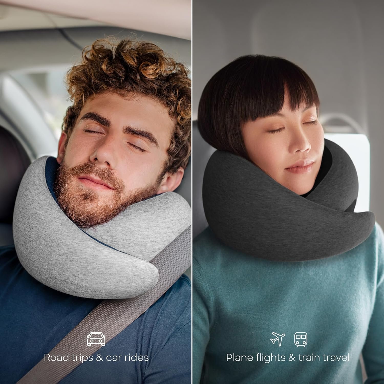 1769331465 Ostrichpillow Go Neck Pillow Travel Pillows for Airplanes Premium Memory Foam Travel Pillow 360o Ergonomic Design Asymmetrical Sides Travel Bag Included Washable Modal Cover.jpg