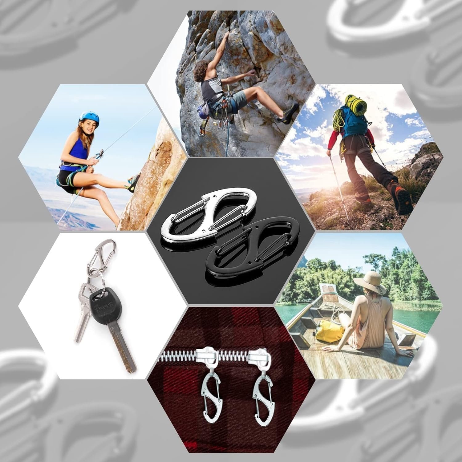 1769335701 9Pcs Zipper Clip Theft Deterrent Double Opening Lock Zipper Pull Replacement Clips Small Carabiner Clips for Bag Luggage Pickpocket Backpack Purse Traveling Camping Suitcase.jpg
