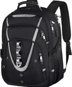 18.4 Laptop Backpack for Men, 55L-60L Extra Large Gaming Laptops Backpack with USB Charger Port, TSA Friendly Flight Approved RFID Anti-theft Pocket, Water Resistant Suiltable for Travel Business Work