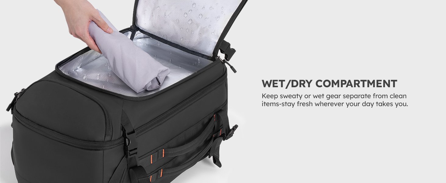 backpack with wet compartment