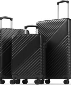 24 Inch Checked Luggage, ABS Hardside Suitcase with Spinner Wheels, Lightweight Medium Luggage with TSA Lock for Women and Men, Expandable Travel Suitcase for Business, Road Trips & Family Vacations
