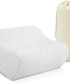 AM AEROMAX Travel Contour Memory Foam Pillow, Cervical Pillow for Neck Pain Relief, Neck Orthopedic Sleeping Pillows for Side, Back and Stomach Sleepers.