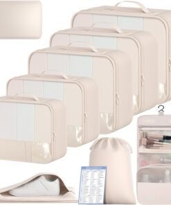 BAGAIL 9 Set Packing Cubes with Packing List Luggage Packing Organizers for Travel Accessories