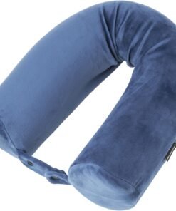 Brookstone Free Form Travel Pillow - Lightweight Flexible Memory Foam Travel Neck Pillow for Sleeping, Car, Airplane & Travel Support, Blue