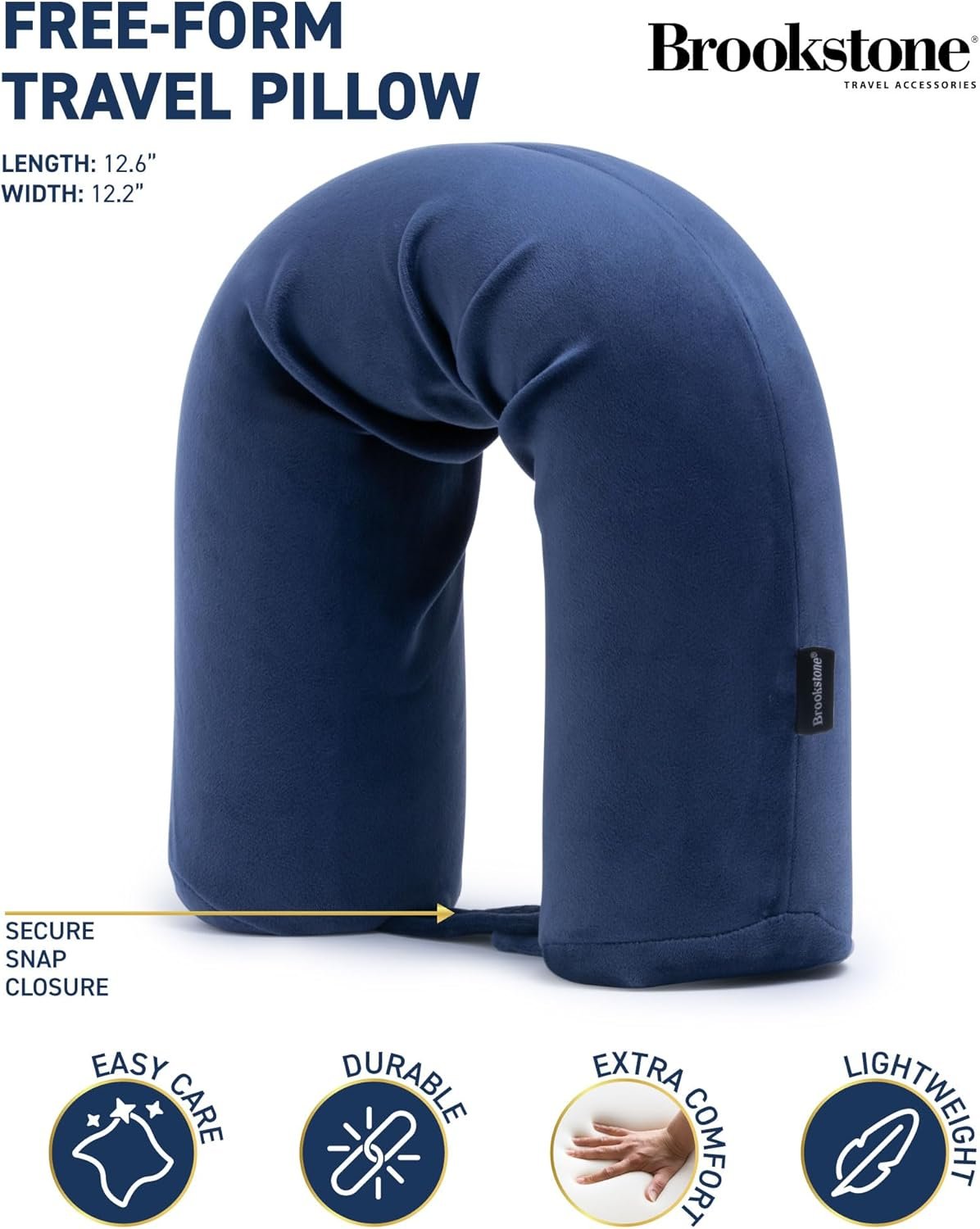 Brookstone Free Form Travel Pillow Lightweight Flexible Memory Foam Travel Neck Pillow for Sleeping Car Airplane Travel Support Blue.jpg