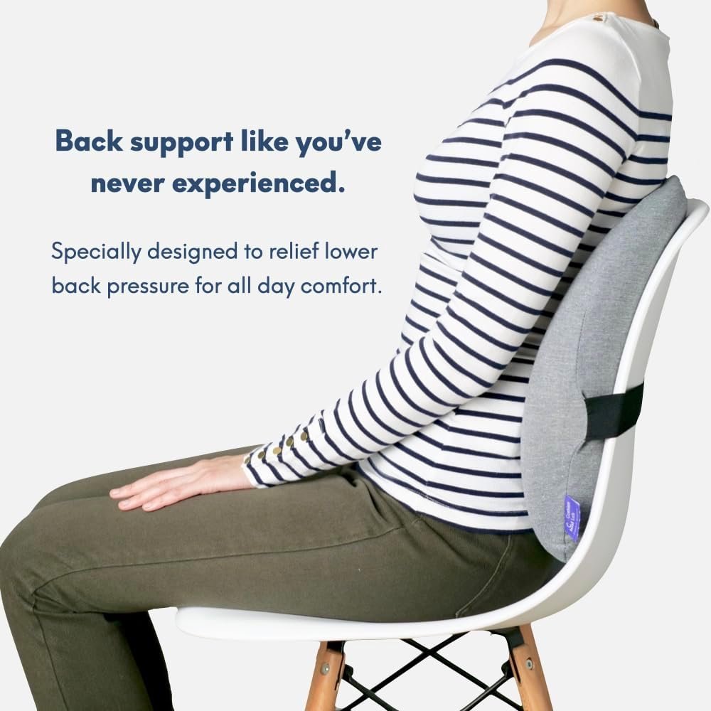 C CUSHION LAB Extra Dense Lumbar Pillow Patented Ergonomic Multi Region Firm Back Support for Lower Back Pain Relief Lumbar Support Cushion with Strap for Office Chair Car Sofa Wellness Green.jpg