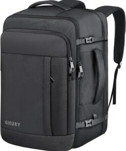 Carry On Backpack, 50L Travel Backpack, Luggage Backpack TSA Flight Approved Laptop Backpack for Men & Women, Large Expandable 40L Daypack Lightweight Business Weekender Bag, Black