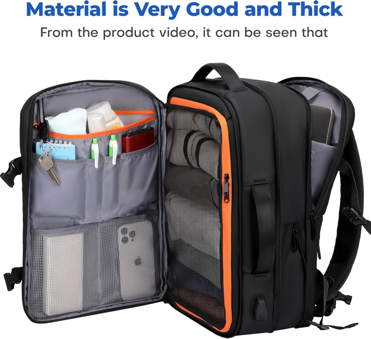 Carry On Travel Backpack for Airplanes 35L Suitcase Backpack Luggage Business Weekender Bag Expandable Travel Carry On Flight Approved for Men Women Black.jpg
