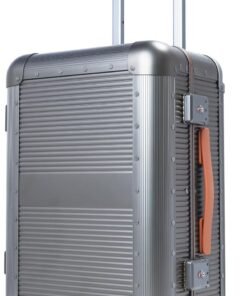 Full Aluminum 20 inch Carry on Luggage, Wide Handle with Phone Holder Hardside Vintage Suitcase, Zipperless with TSA Lock and Spinner Wheels, Small travel Rolling Luggage (Gray)
