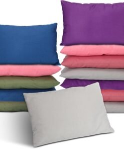 Kigley 12 Pack Mini Pillows for Daycare 9.1 x 13.8'' Small Travel Pillow Bulk Soft Breathable Cotton Pillow for Nap Travel Pet Neck Lumbar Purse Insert (Dark Color)