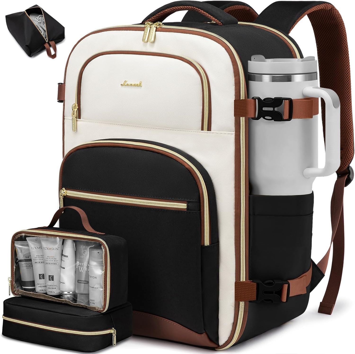 LOVEVOOK Travel Essentials Carry on Backpack 40L Travel Backpack for Women Men,Waterproof TSA Personal Item Travels Bag Airline Flight Approved,Large Carry on Luggage Laptop Backpack with Packing Cube