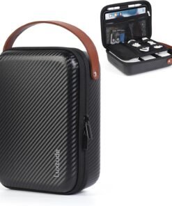 Luxtude Electronics Organizer Travel Case for Chargers and Cords, Hard and Portable Tech Bag, Travel Essentials for Chargers/Mouse/USB Drives/SD Cards, Tech Gifts