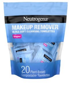 Neutrogena Makeup Remover Wipes, Daily Single Face Cleansing Towelettes, Makeup Removing Cleansing Wipes Removes Dirt & Oil, Alcohol-Free Face Towelettes, 20 ct
