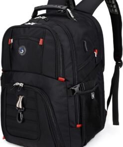 SHRRADOO Extra Large 50L Travel Laptop Backpack with USB Charging Port, College High School Backpack Airline Approved Business Work Bag Fits 17 Inch Computer for Men Women