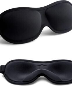 Sleep Mask for Side Sleeper, 3D Eye Mask for Sleeping Women Men, Zero Eye Pressure & 100% Light Blocking Sleeping Mask with Adjustable Strap, Soft Sleep Shade Cover for Travel (Black)