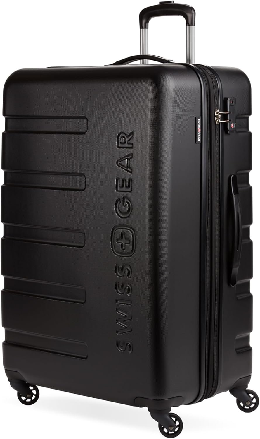 SwissGear 7366 Signature Hardside Expandable Luggage with Spinner Wheels, TSA Lock, Black, Checked-Large 27-Inch