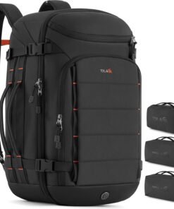 Tolaccea Travel Backpack Carry On 40L, Large Laptop Backpack with 3 Packing Cubes, Flight Approved Duffel Luggage Bag for Men Women, Water-resistant Business Rucksack Daypack, Fits 15.6" Laptop, Black