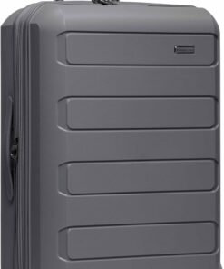Traveler's Choice Pagosa Indestructible Hardshell Expandable Spinner Luggage, Gray, 26-Inch Medium