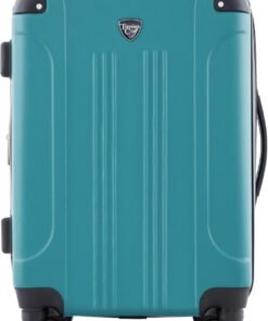 Travelers Club Chicago Hardside Expandable Spinner Luggage, Teal, 22" Carry-On