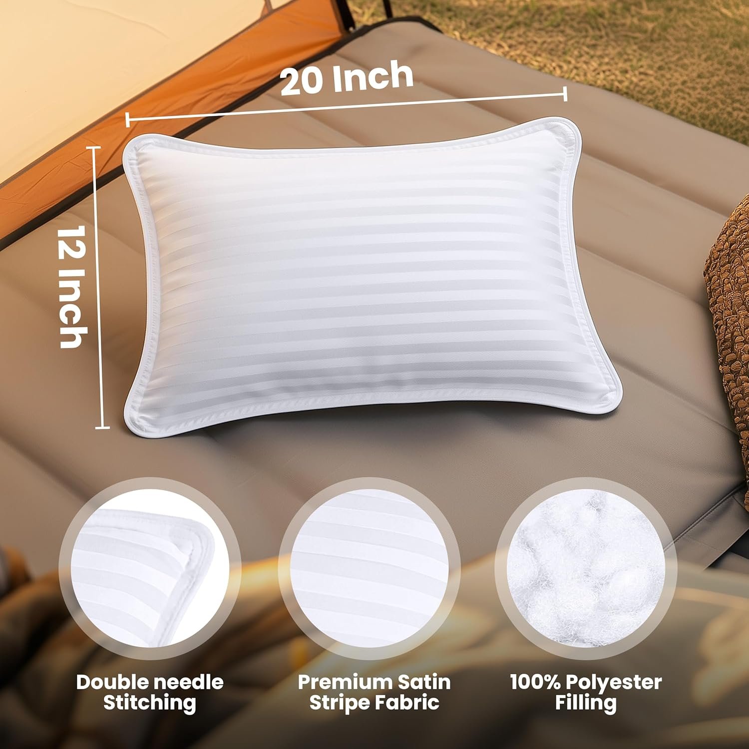 Utopia Bedding Travel Pillow for Airplane Car and Toddlers White 2 Pack Neck Support for Travelling Down Alternative Filling Compact Camping Pillow for Backpacking Hiking 12x20.jpg