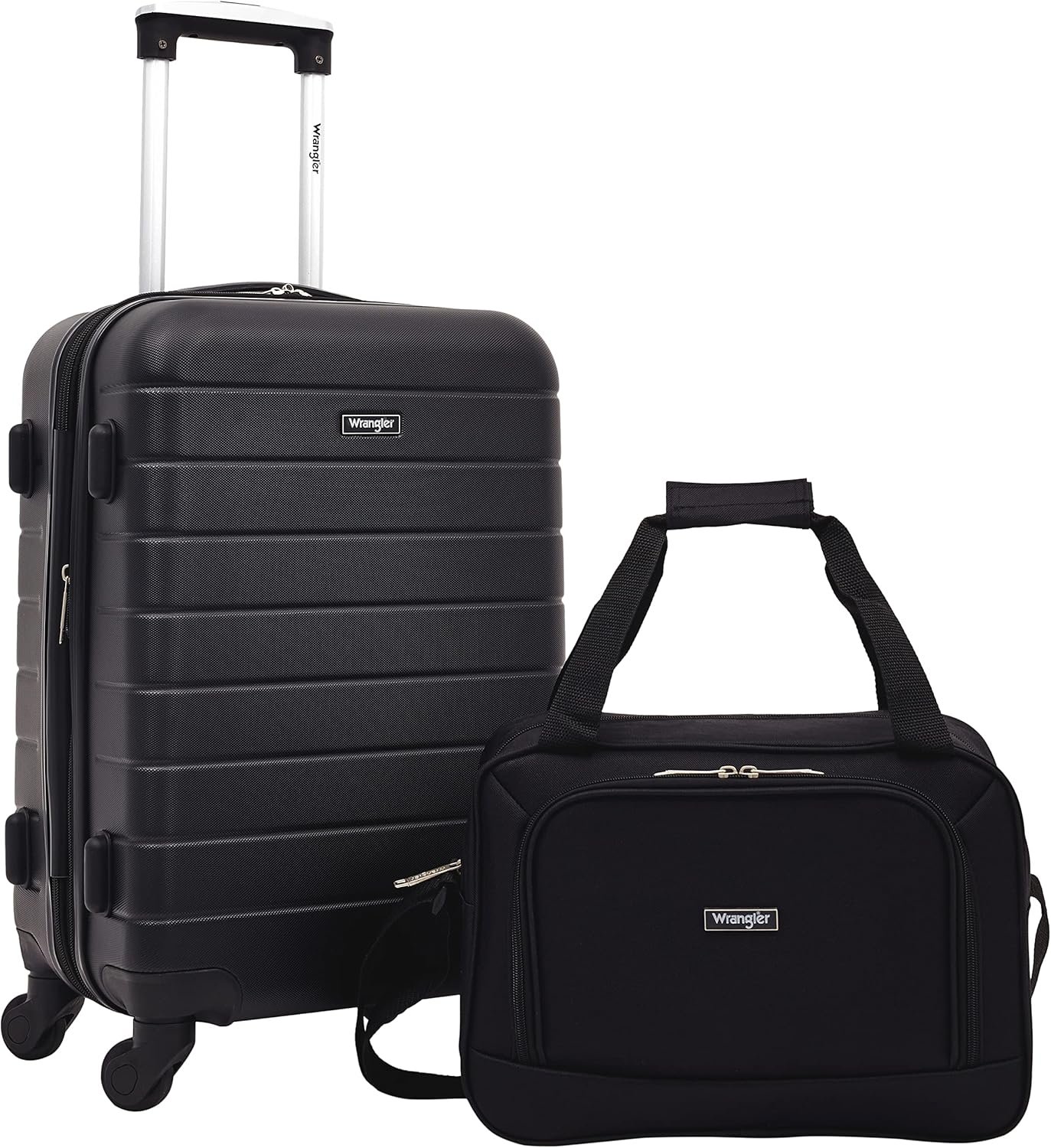 Wrangler Smart Luggage Set with Cup Holder USB Port and Phone Holder Black 2 Piece Set.jpg