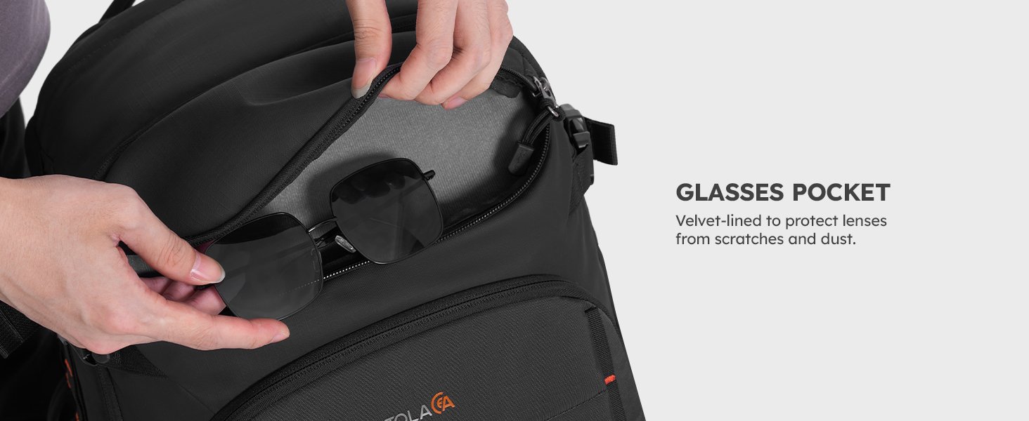 backpack with glasses pocket
