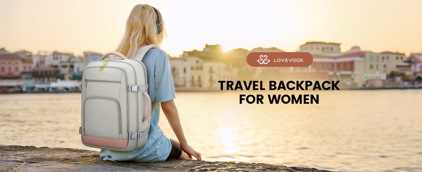 LOVEVOOK Travel Backpack For Women, 40L Carry On Backpack Flight Approved