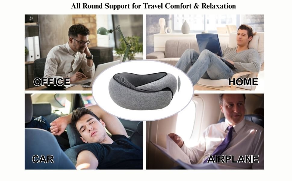 travel neck pillow memory foam airplane pillow ergonomic neck support cushion adjustable portable