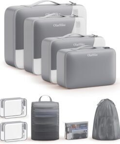 11 Set / 9 Set Packing Cubes for Travel,Gifts for Women Mom Kids,TSA Approved Bags for Makeup, Cosmetic, Toiletry, Organizers for Suitcase Carry On, Cruise Essentials Airplane Accessories, Grey