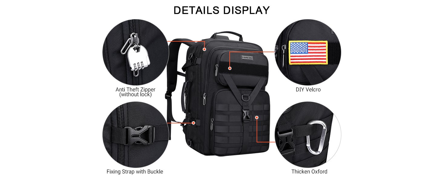 WITZMAN Carry On Travel Backpack for Men