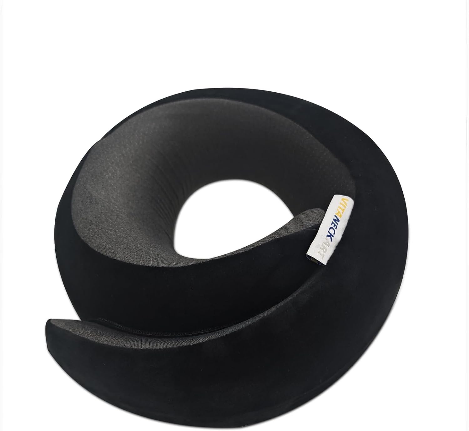 1777427922 Snail Flexible Neck Pillow Premium Memory Foam Travel Pillow 360°Ergonomic Design Asymmetrical Sides Suitable for Flight Car Office Washable Pillowcase Black.jpg