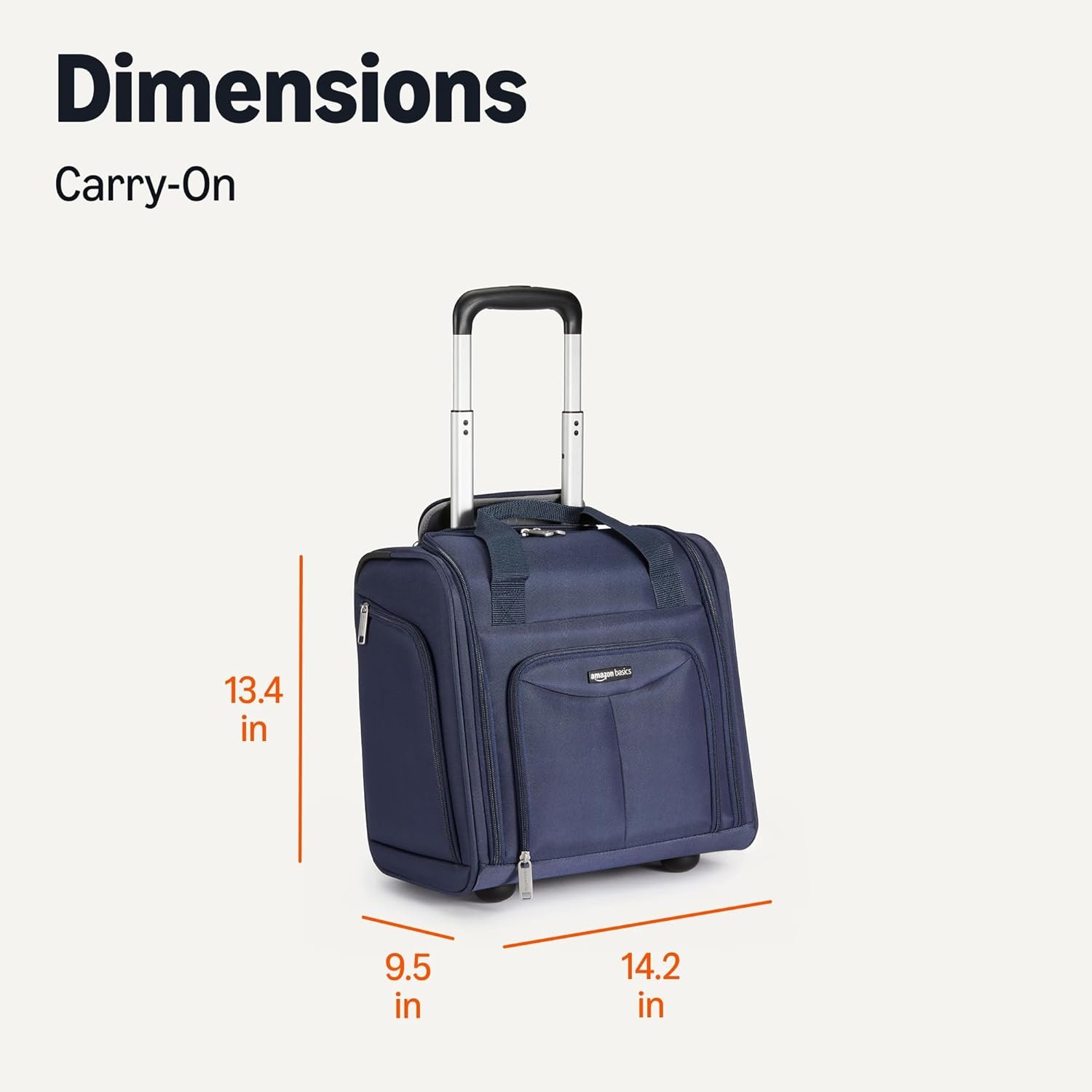 1777438381 Amazon Basics Underseat Carry On Luggage with Wheels and Handle 14 Rolling Travel Bag Fits Overhead Bins Organized Compartments Navy.jpg