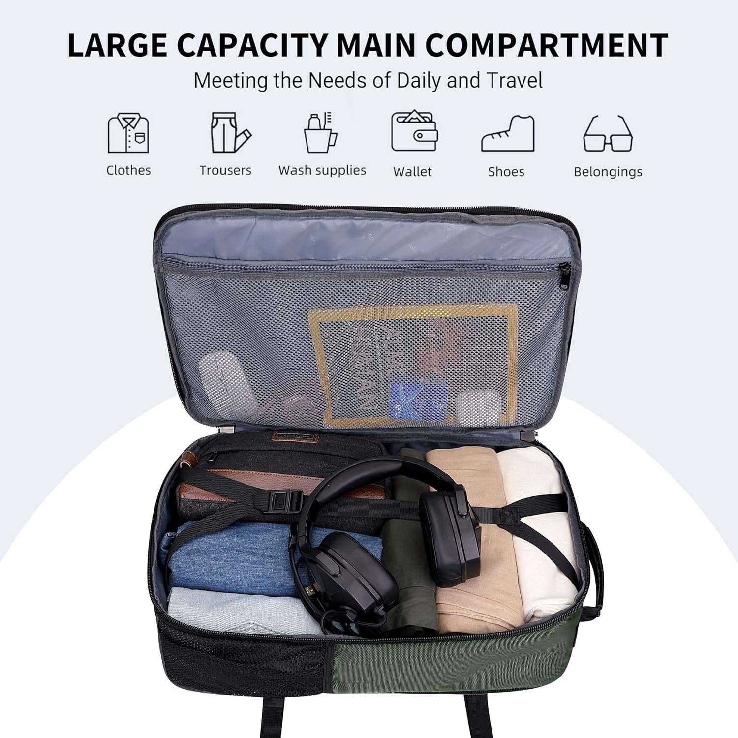 1777454011 WITZMAN Carry On Travel Backpack for Men Large Convertible 45L Fit 17 Inch Laptop Backpack 3 in 1 Bag for Airline ApprovedB688 Light Green.jpg