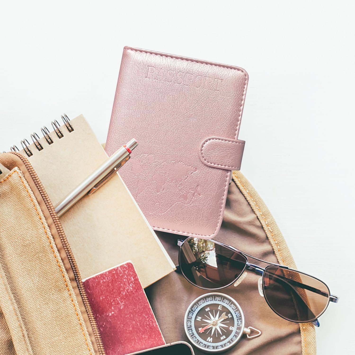 1777454664 ACdream Passport Holder for Travel Essentials Rfid Blocking Passport Wallet Cover Case for Travel Must Haves Accessories Book Holders for WomenMen Rose Gold.jpg
