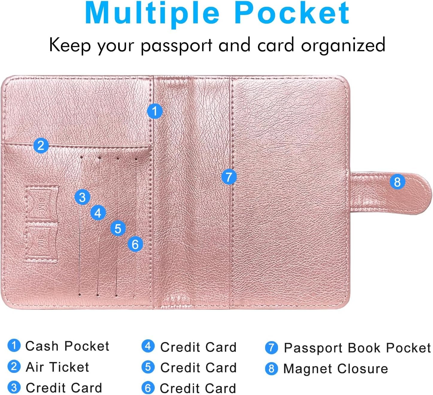 1777454666 ACdream Passport Holder for Travel Essentials Rfid Blocking Passport Wallet Cover Case for Travel Must Haves Accessories Book Holders for WomenMen Rose Gold.jpg
