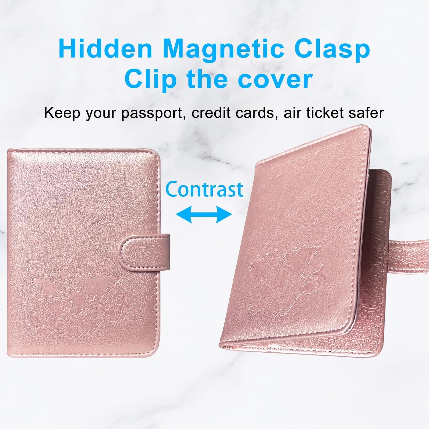 1777454668 ACdream Passport Holder for Travel Essentials Rfid Blocking Passport Wallet Cover Case for Travel Must Haves Accessories Book Holders for WomenMen Rose Gold.jpg