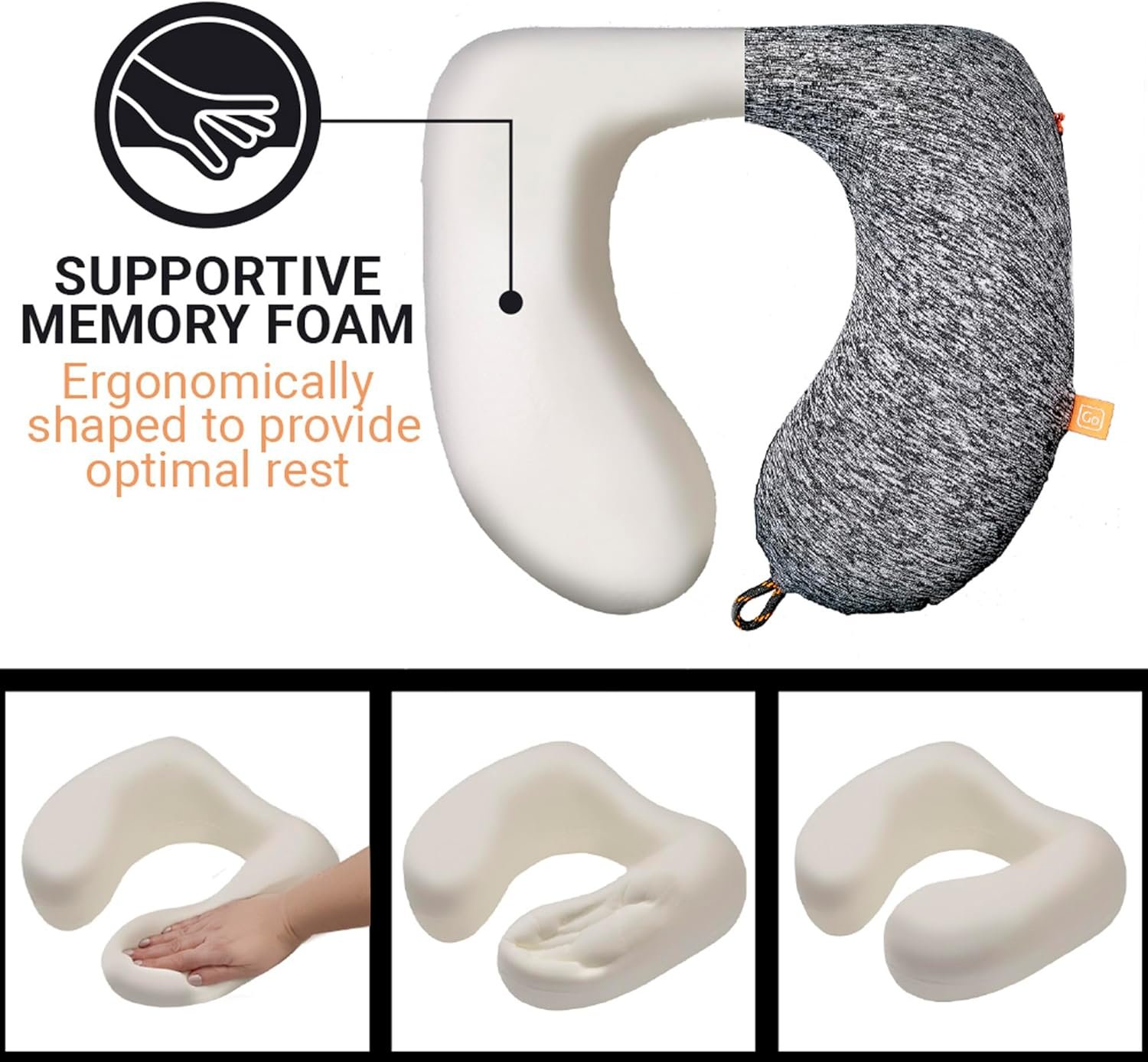 1777455759 Go Travel American ZZZs Comfortable Neck Pillow Travel Pillow for Uninterrupted Sleep Memory Foam Pillow for Everyday Commute Airplane Bus Car and Gaming Travel Essentials Made in USA Orange.jpg